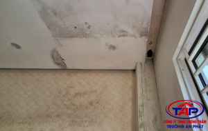 Hình ảnh thấm sàn mái và sân thượng xuống trần nhà